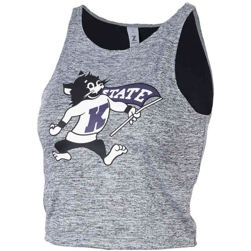 K-State Wildcats Women's Grey Cropped Tank Top XL‎ Kansas State Manhattan